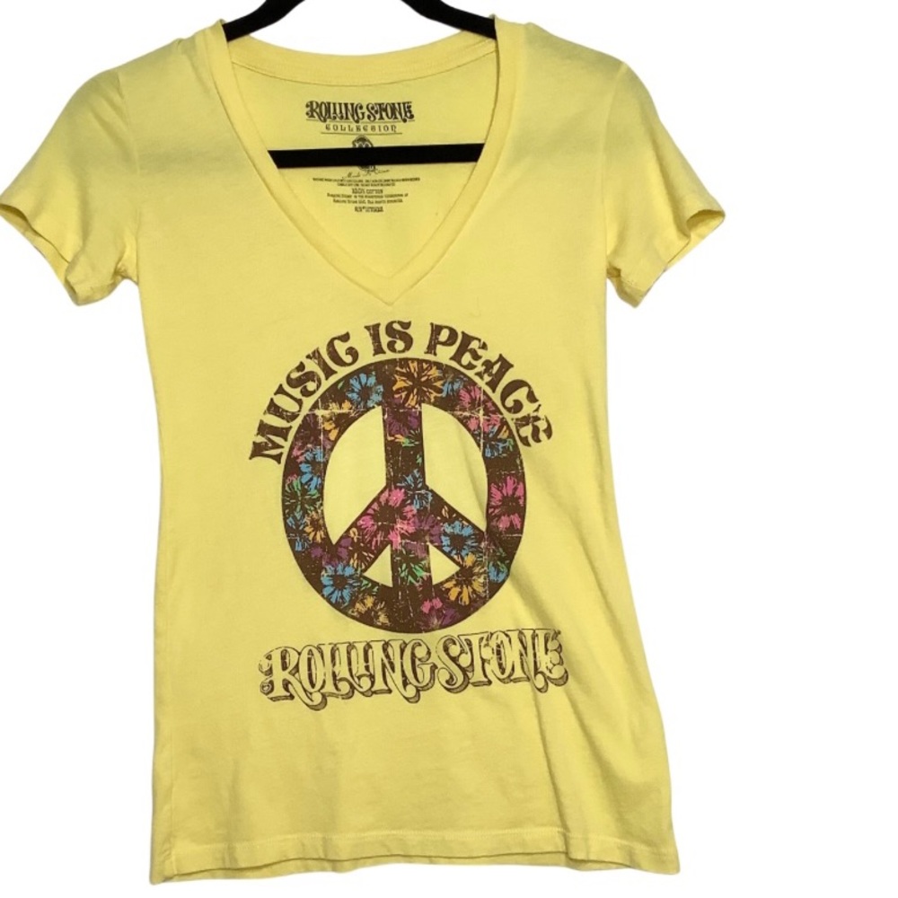Rolling Stone Music Is Peace V neck T Shirt